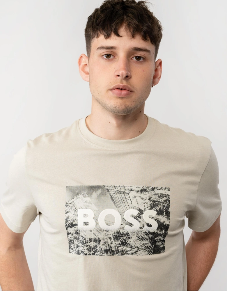 BOSS Orange Te Building Mens Graphic Print T-Shirt