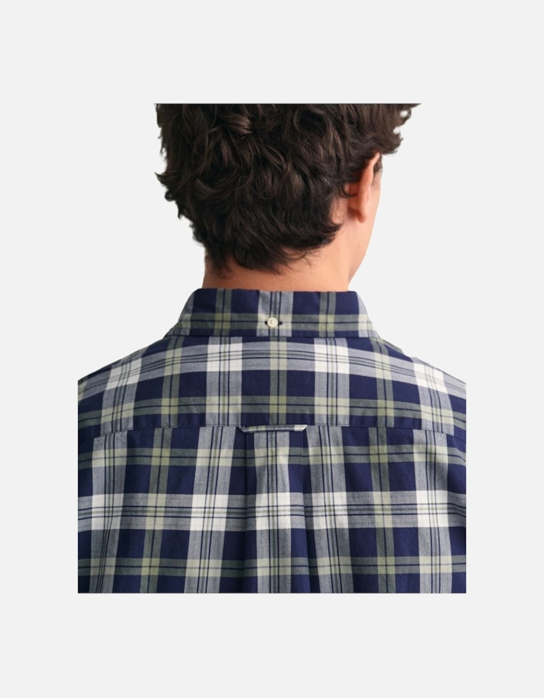 Regular Poplin Check Ss Shirt Classic Blue