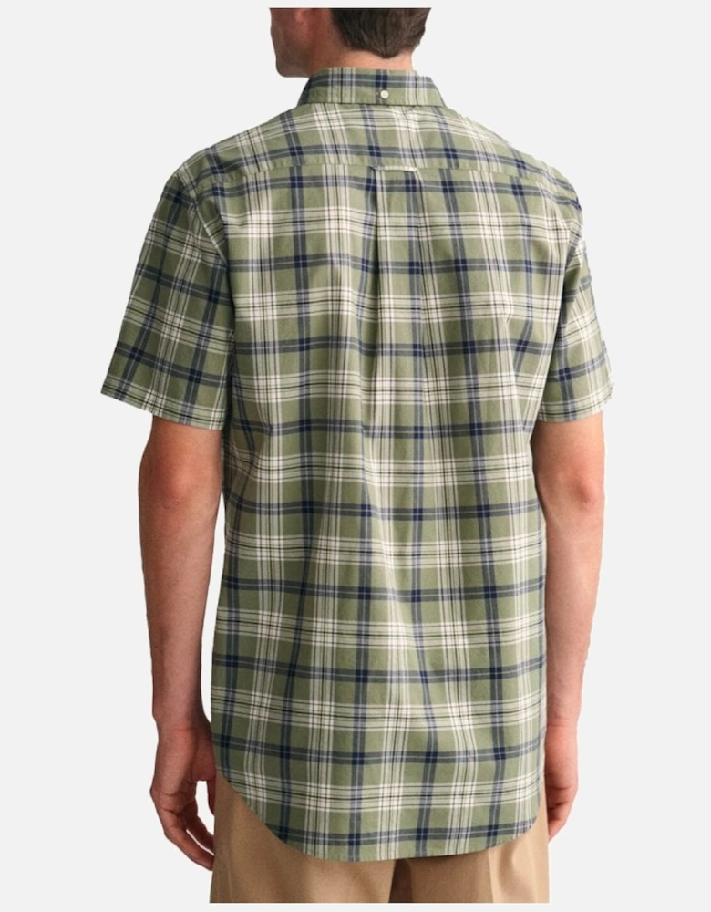 Regular Poplin Check Short Sleeve Shirt Dry Green