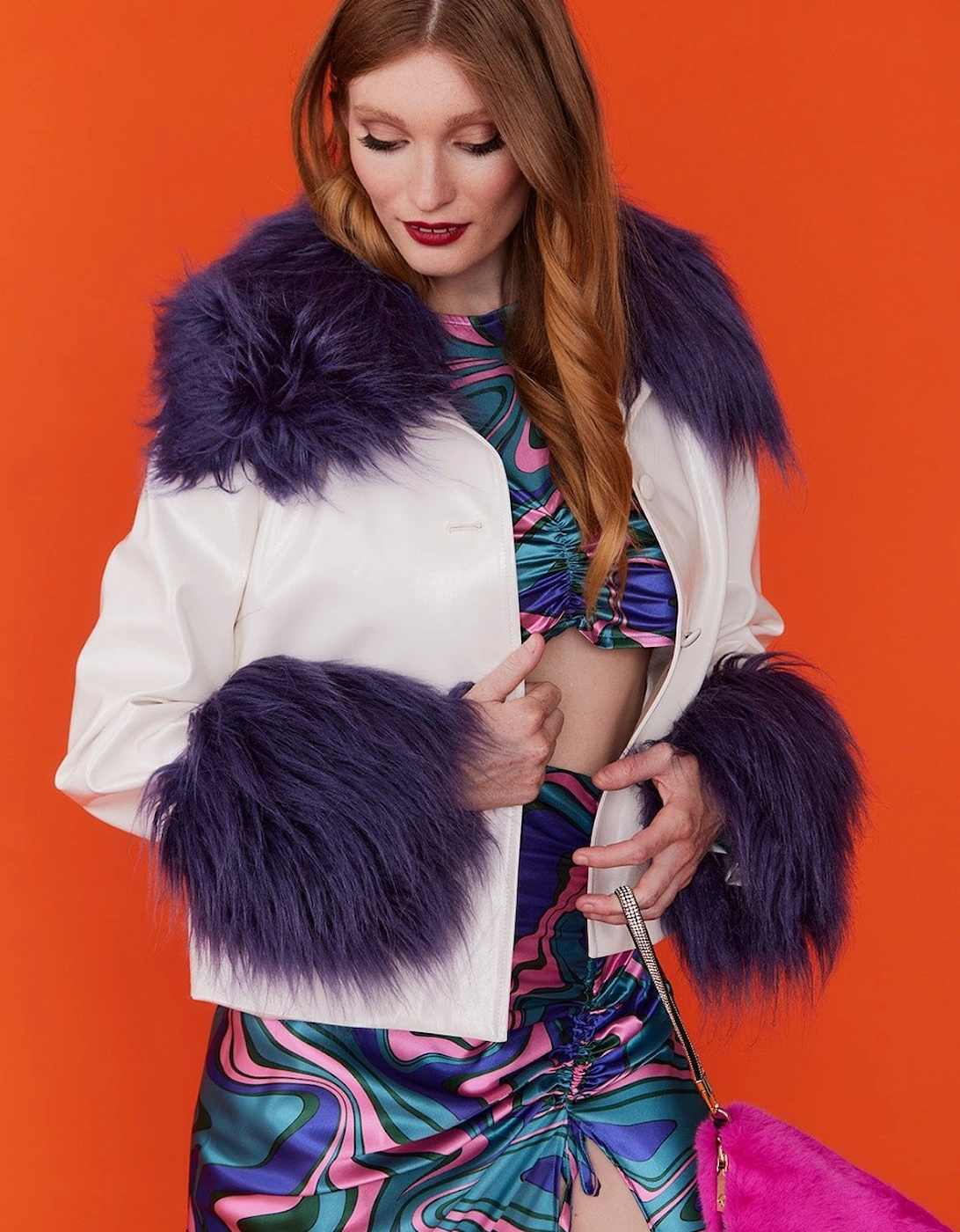 Faux Leather Mongolian Jacket