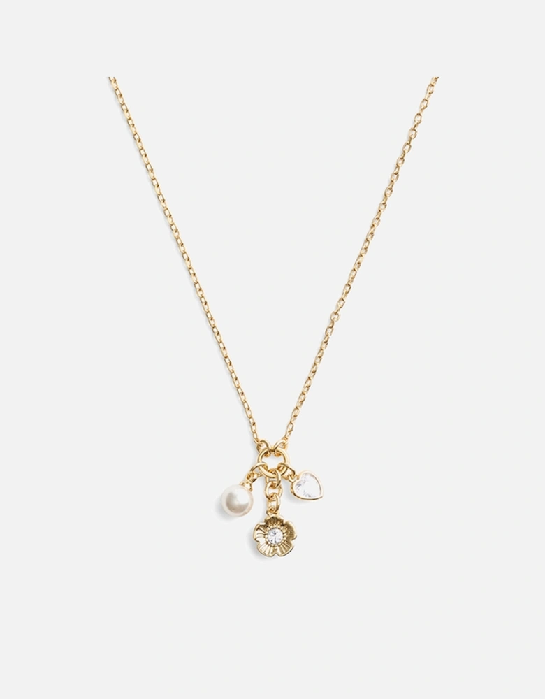 Cluster Gold-Tone Charm Necklace