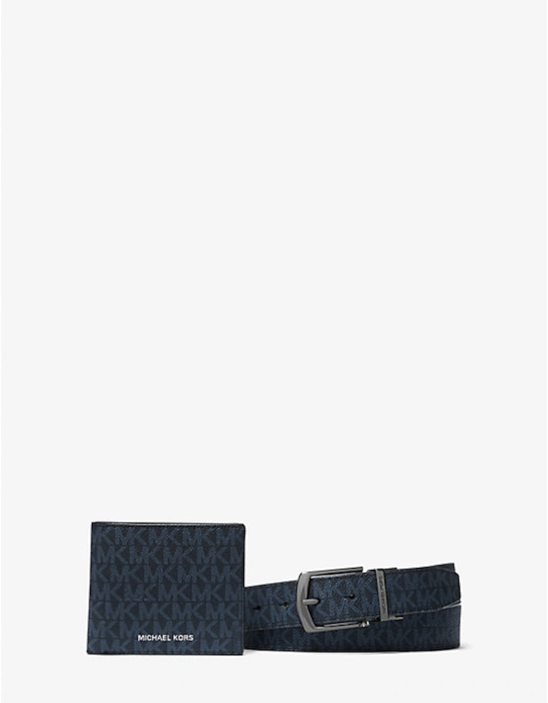 Signature Logo Wallet and Belt Gift Set