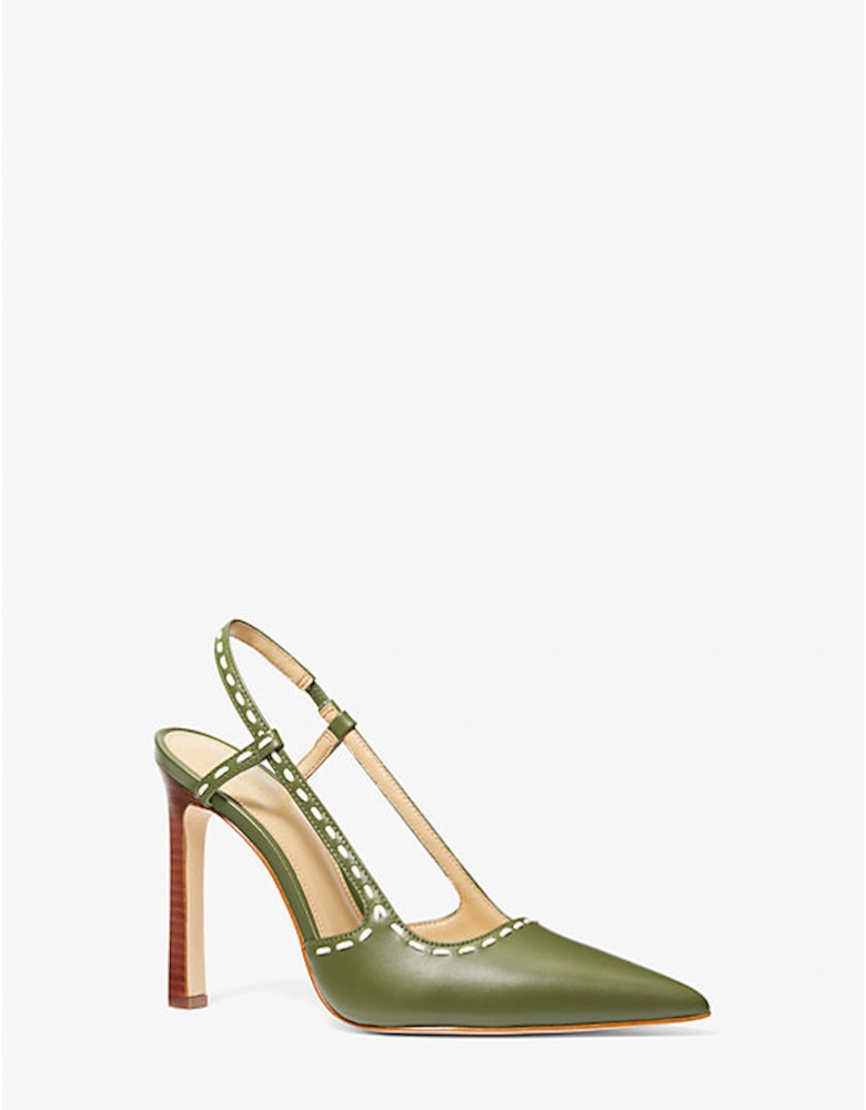 Alora Hand-Stitched Leather Slingback Pump