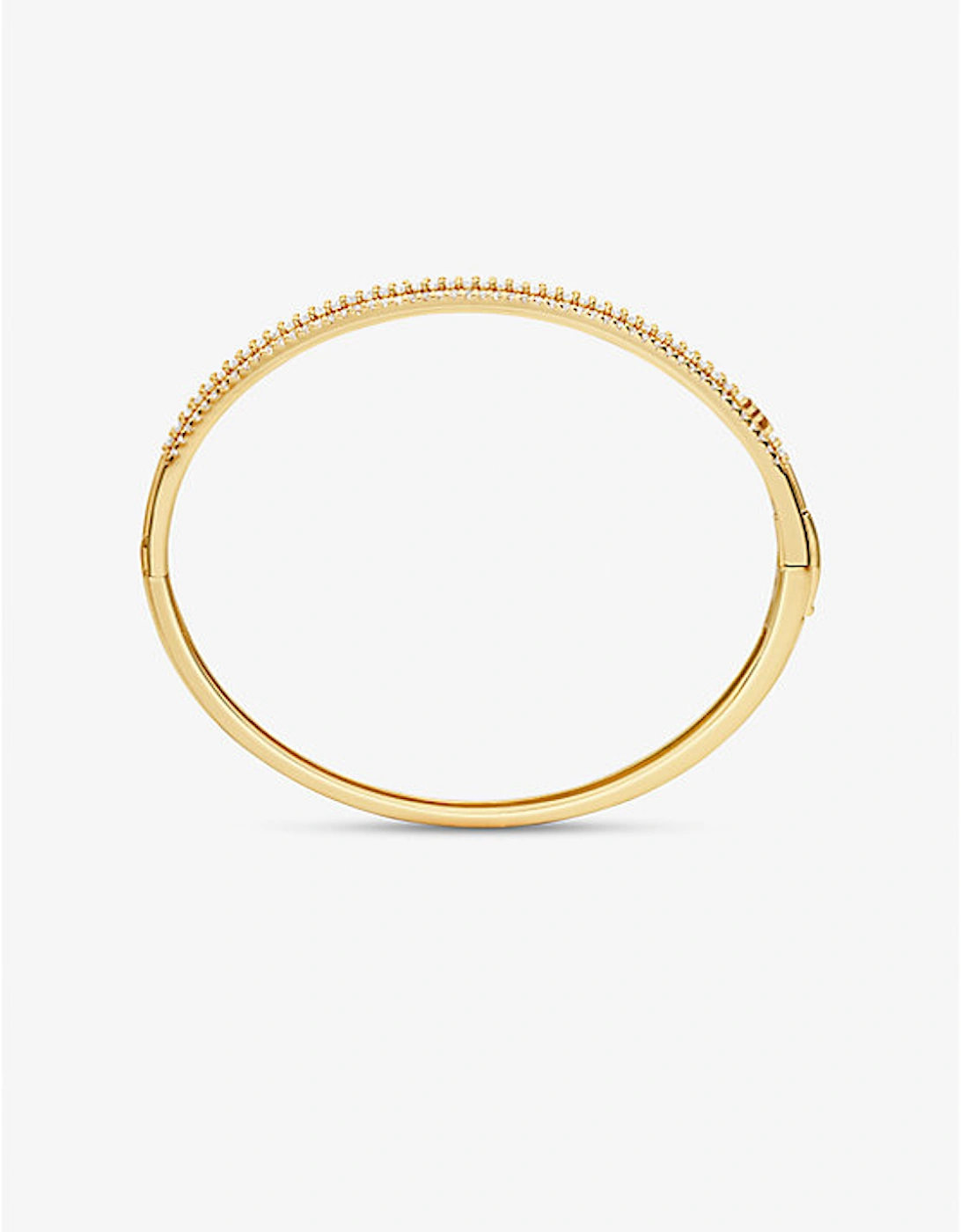 Precious Metal-Plated Sterling Silver Pavé Bangle