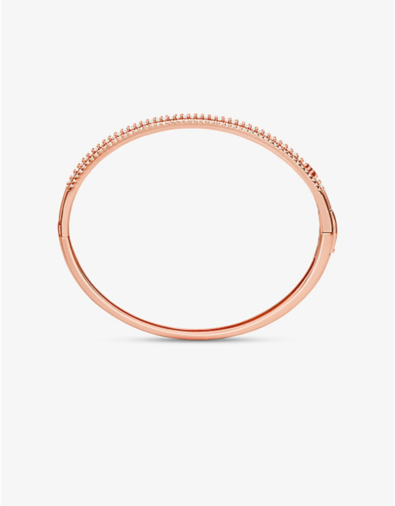 Precious Metal-Plated Sterling Silver Pavé Bangle