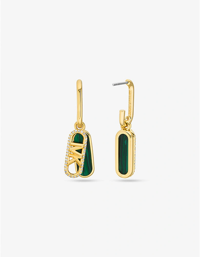 Precious Metal-Plated Brass and Acetate Pavé Empire Link Earrings