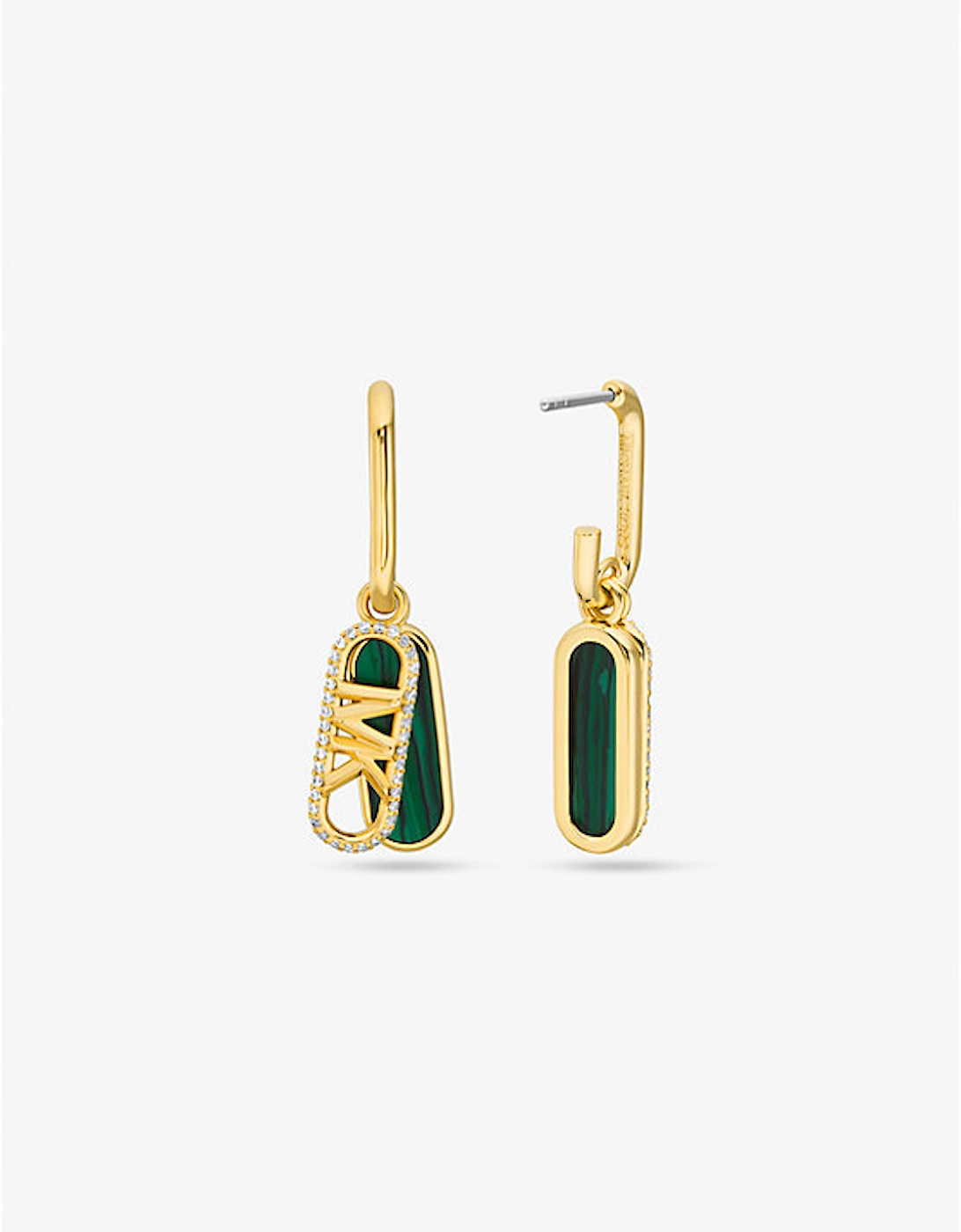 Precious Metal-Plated Brass and Acetate Pavé Empire Link Earrings
