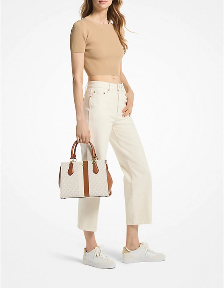 Marilyn Medium Logo Stripe Satchel