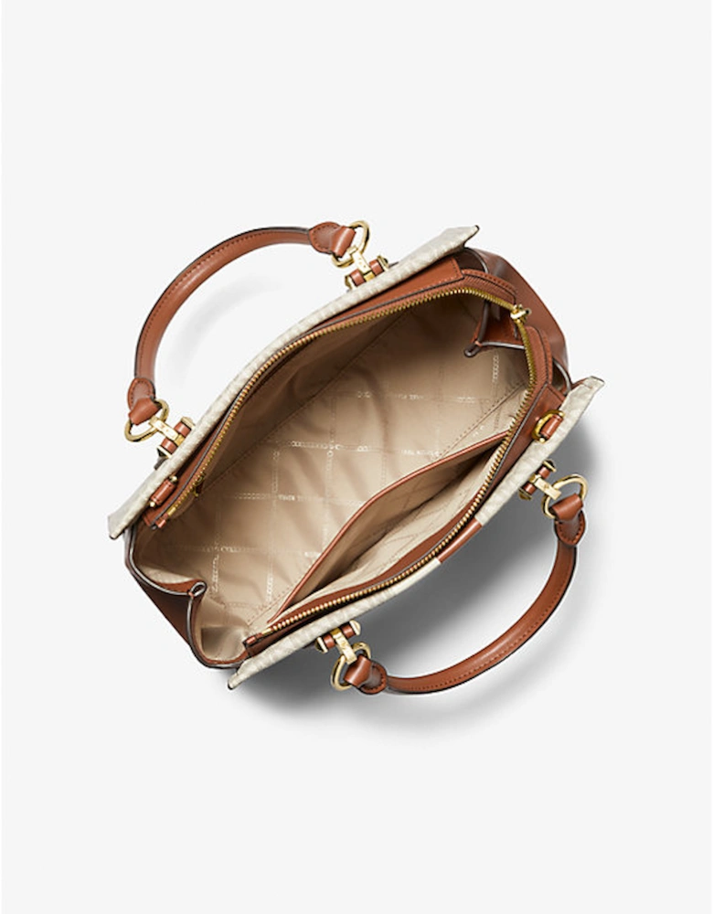 Marilyn Medium Logo Stripe Satchel