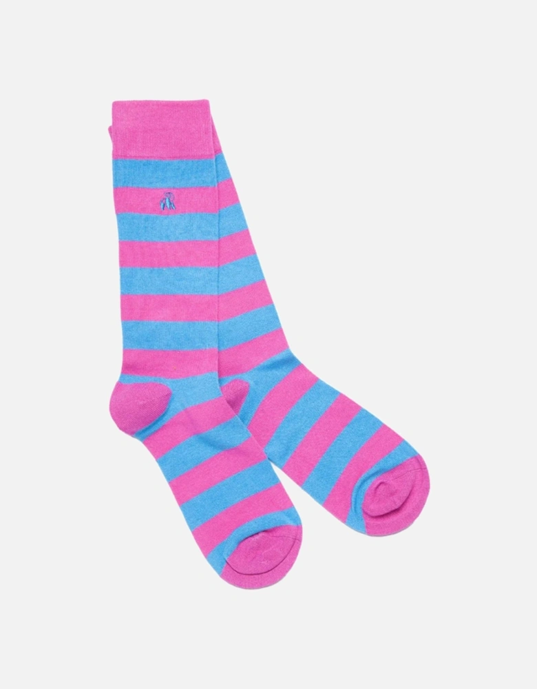 PINK/BLUE STRIPED SOCKS