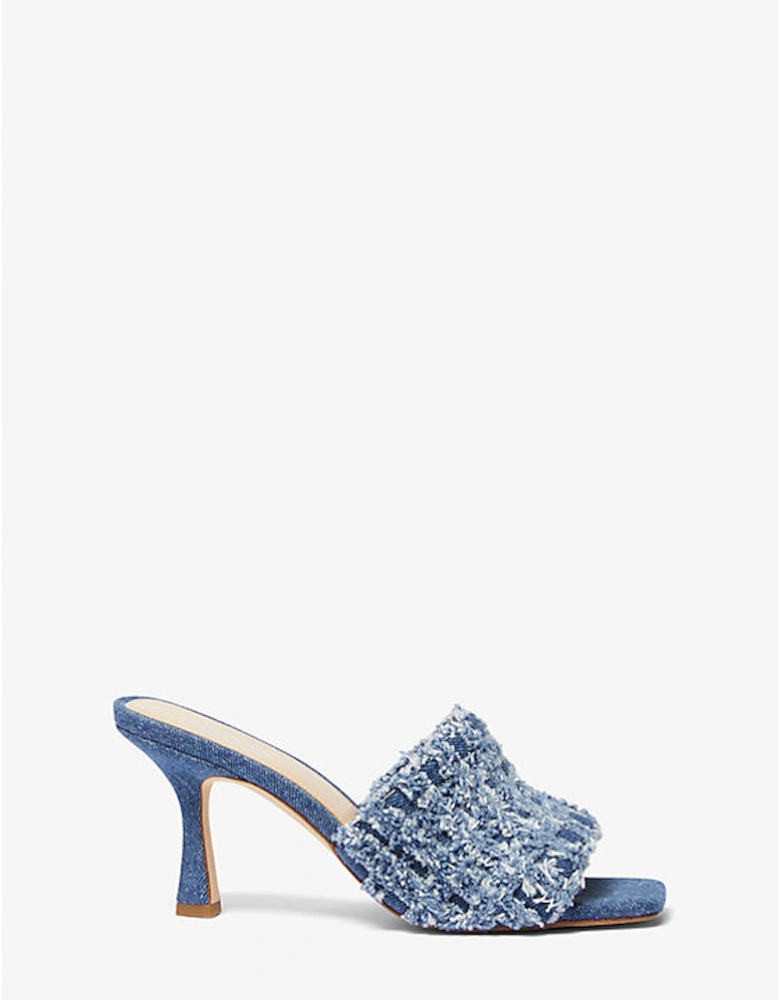 Tessa Frayed Denim Mule Sandal