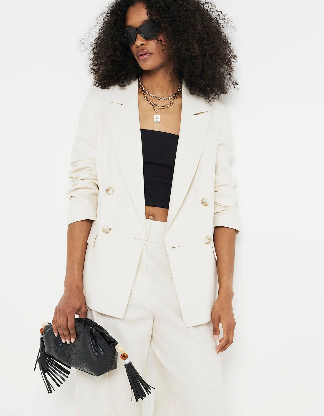 Linen Blazer - Cream, 6 of 5