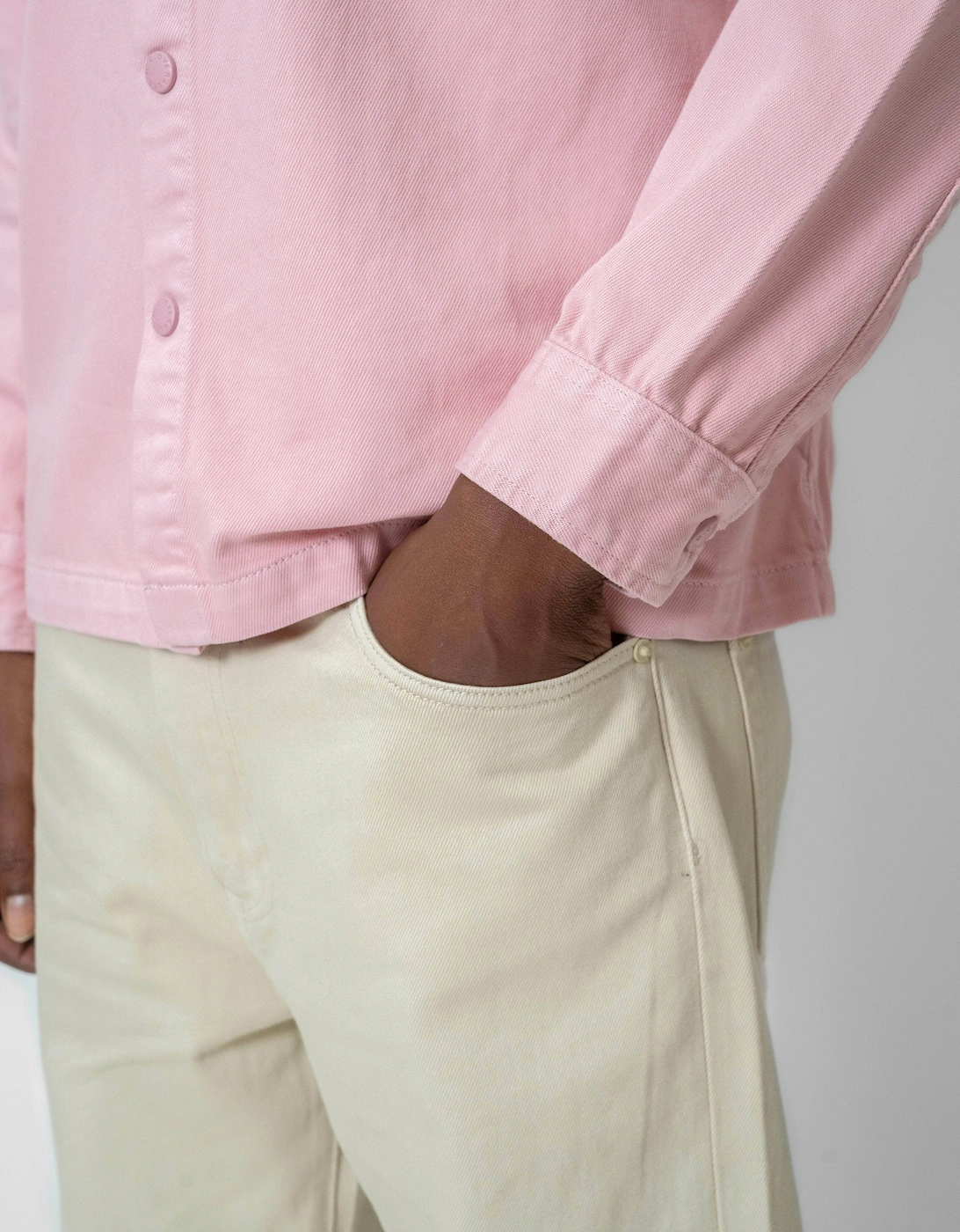 Relaxed Denim Overshirt Dusty Pink