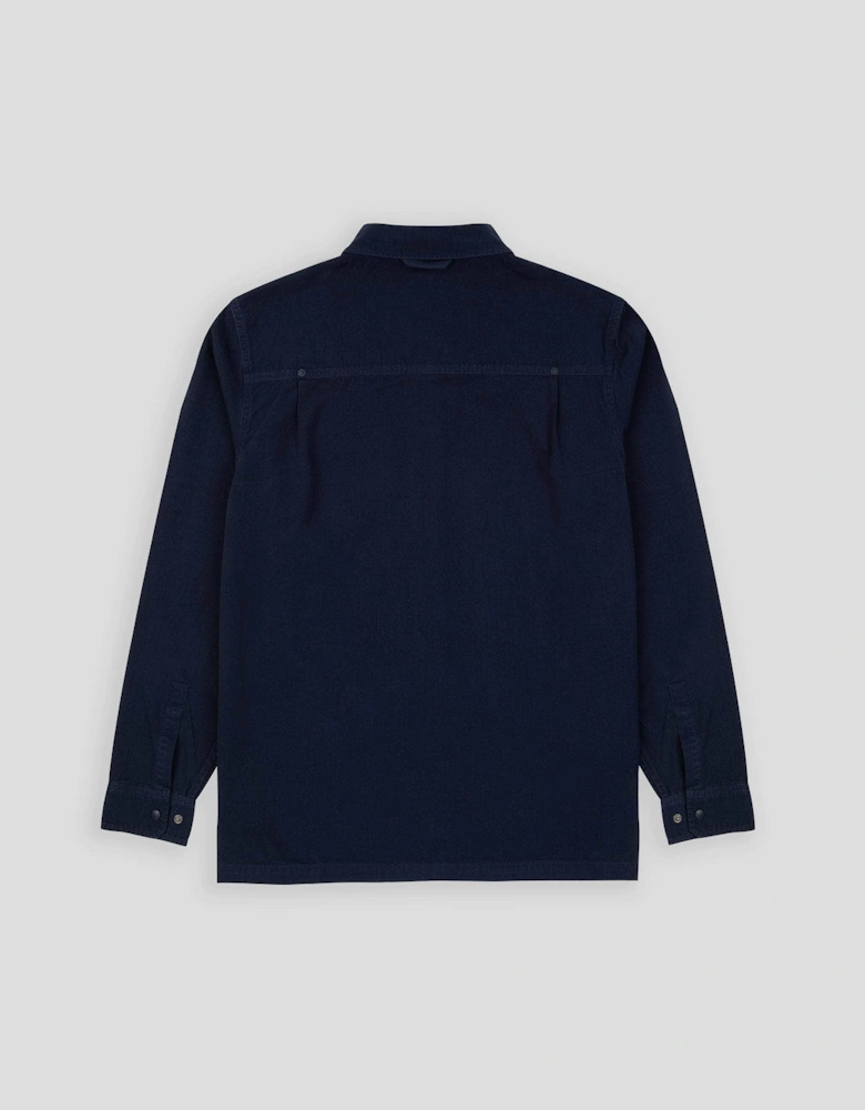 Lightweight Relaxed Snap Button Shirt Navy