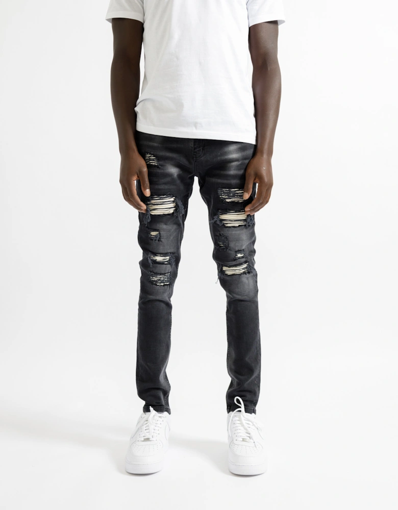 Rouen Ripped Jeans in Black