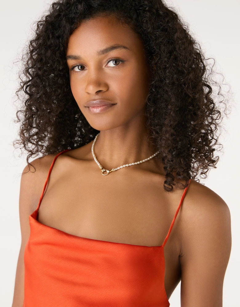 Lila Longline Cami Top in Brick Orange