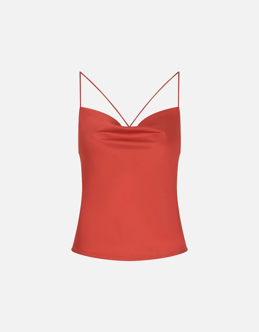 Lila Longline Cami Top in Brick Orange