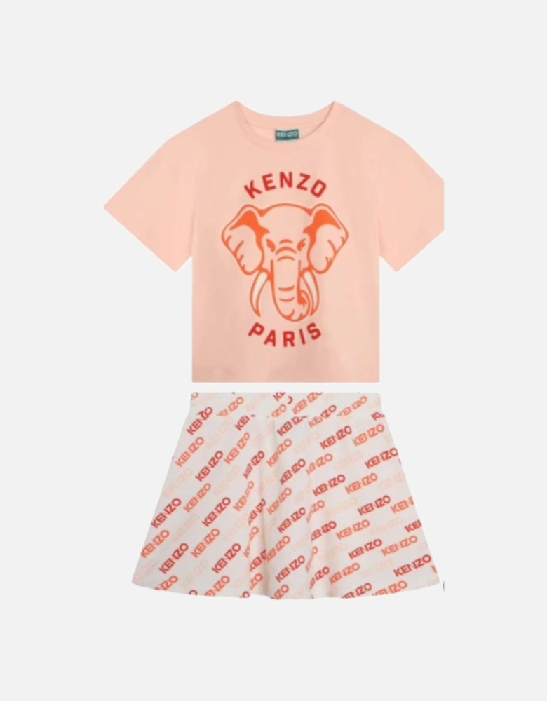 GIRLS T SHIRT & SKIRT SET