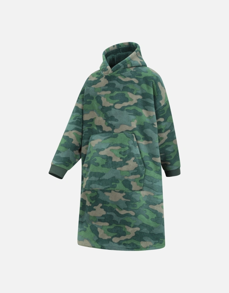 Childrens/Kids Borg Lined Camo Hoodie Blanket