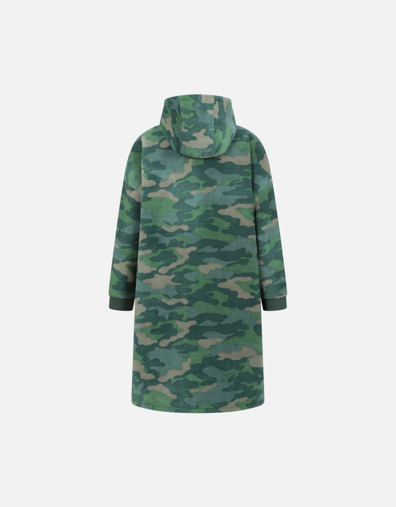 Childrens/Kids Borg Lined Camo Hoodie Blanket