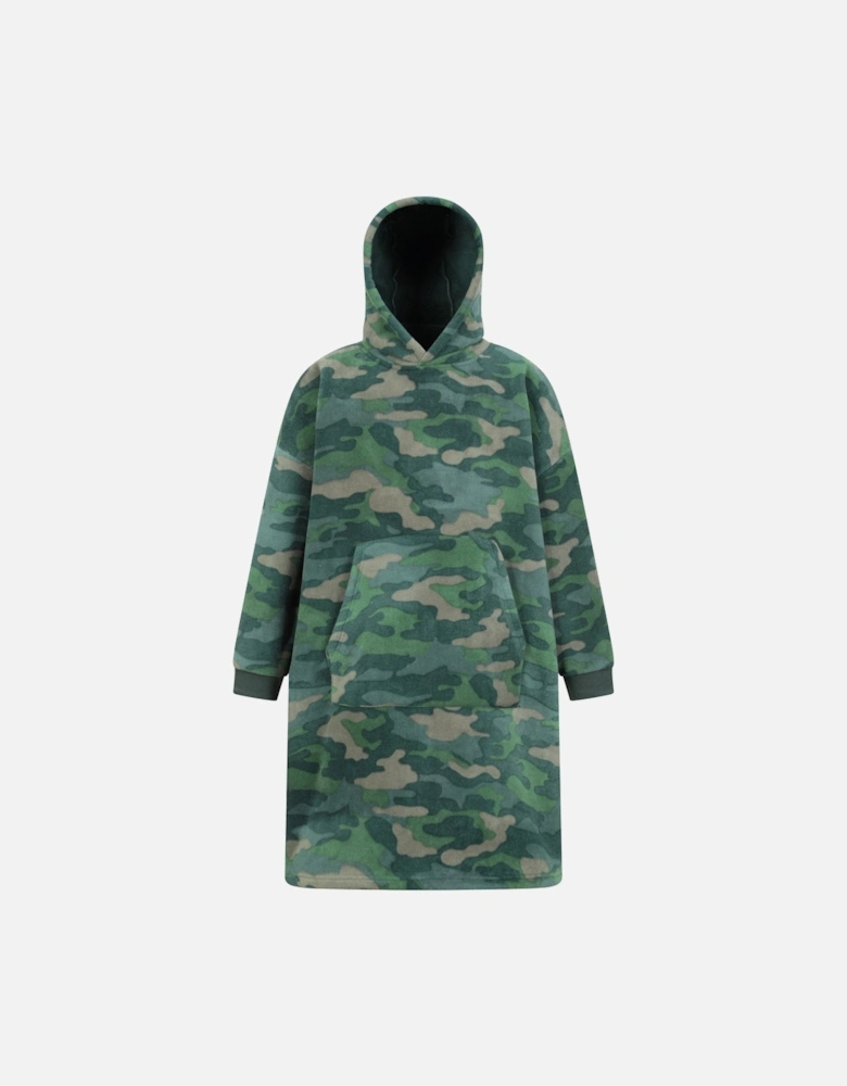 Childrens/Kids Borg Lined Camo Hoodie Blanket