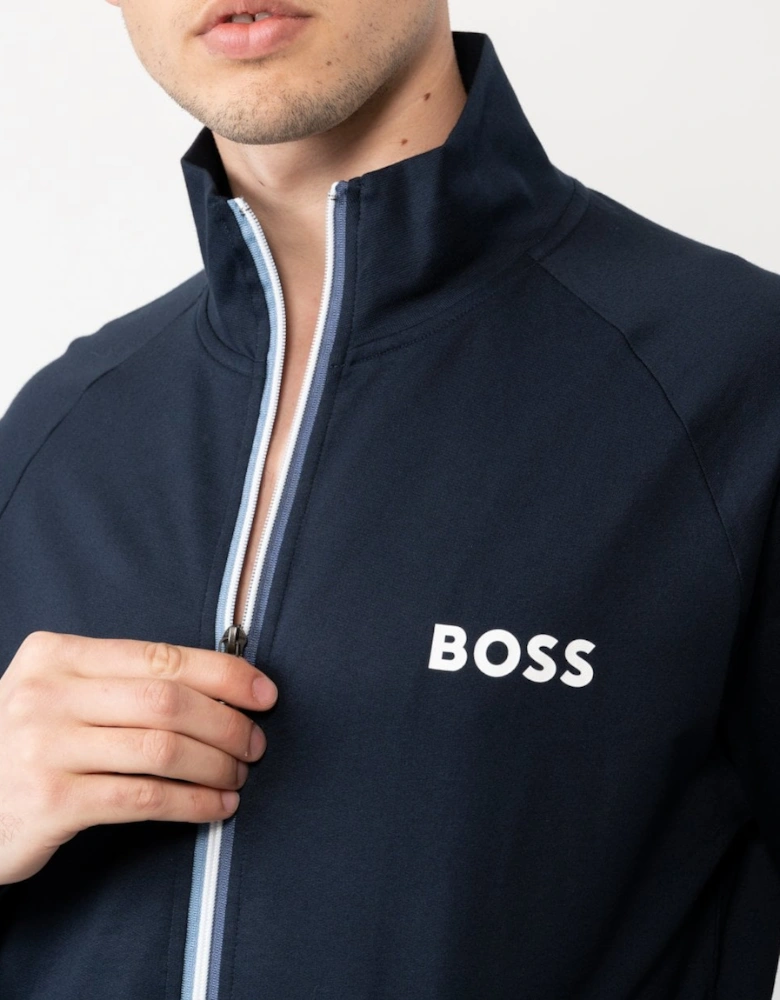 BOSS Orange Authentic Mens Loungewear Track Jacket in French Terry with Logo Detail