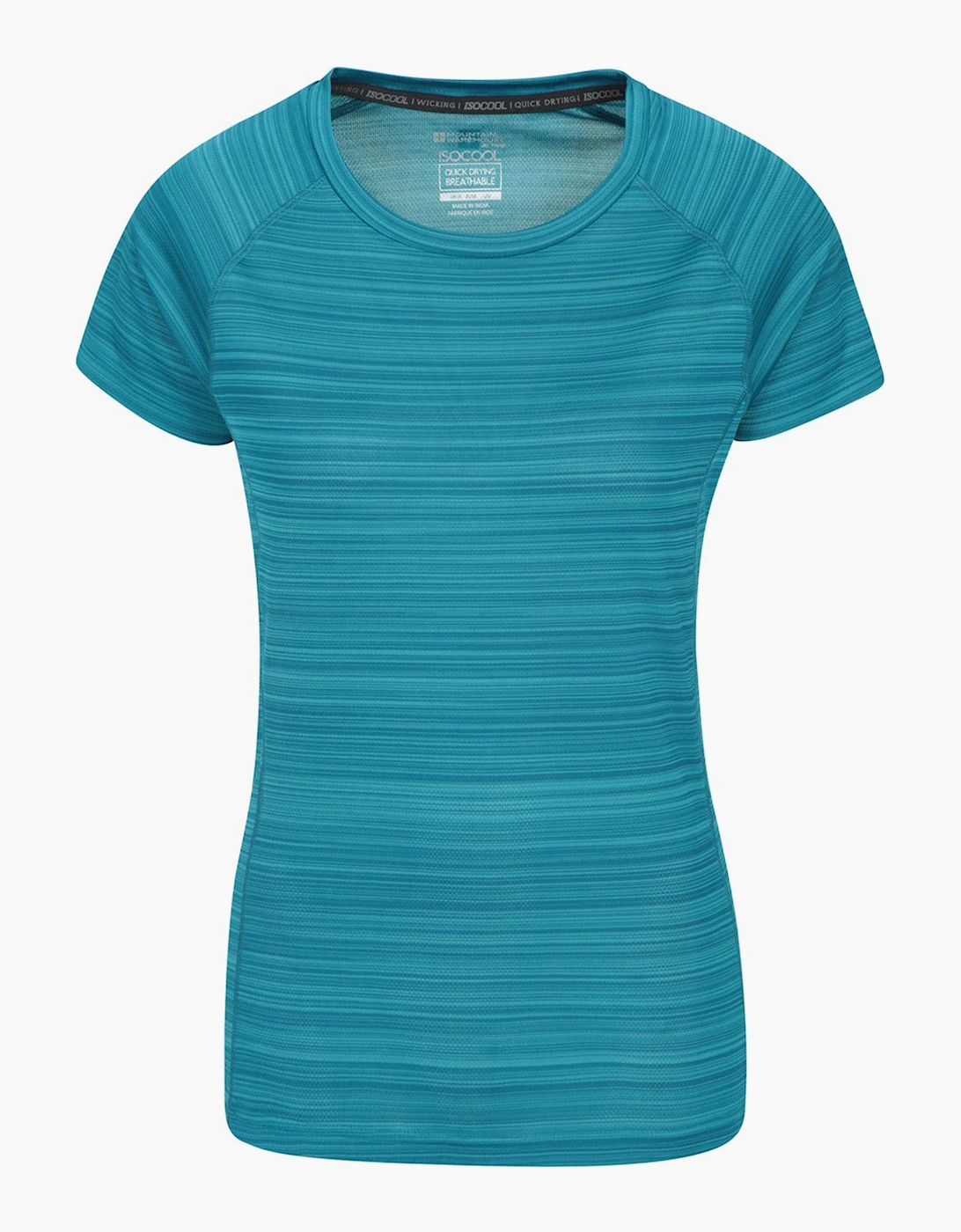 Mountain Warehouse Women's Blue/Green / Endurance Striped T-Shirt - Size: 10