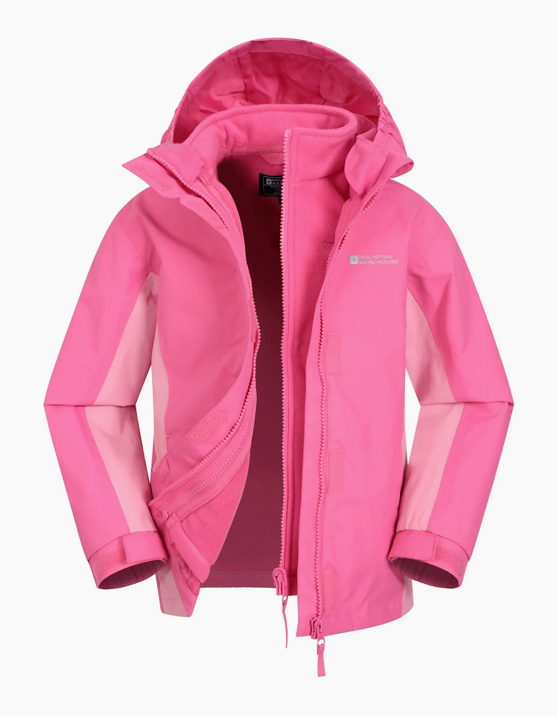 Mountain Warehouse Boys Pink Childrens/ Lightning 3 In 1 Waterproof Jacket - Size: 2 Years/3 Years Kids