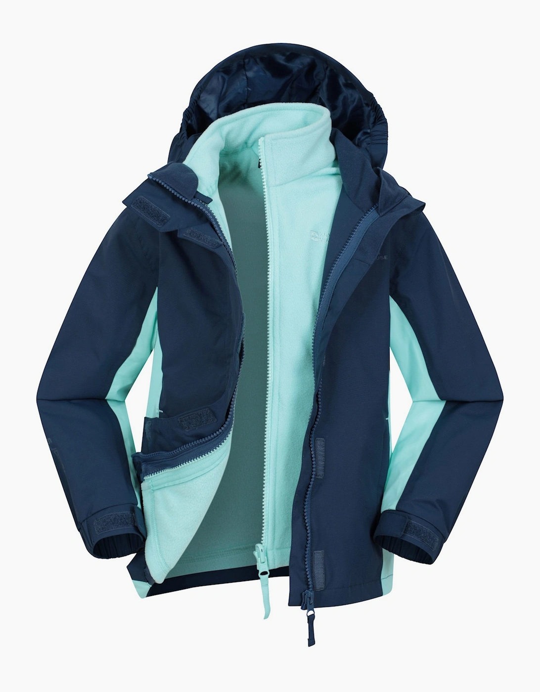 Mountain Warehouse Boys Blue Childrens/ Lightning 3 In 1 Waterproof Jacket - Size: 2 Years/3 Years Kids