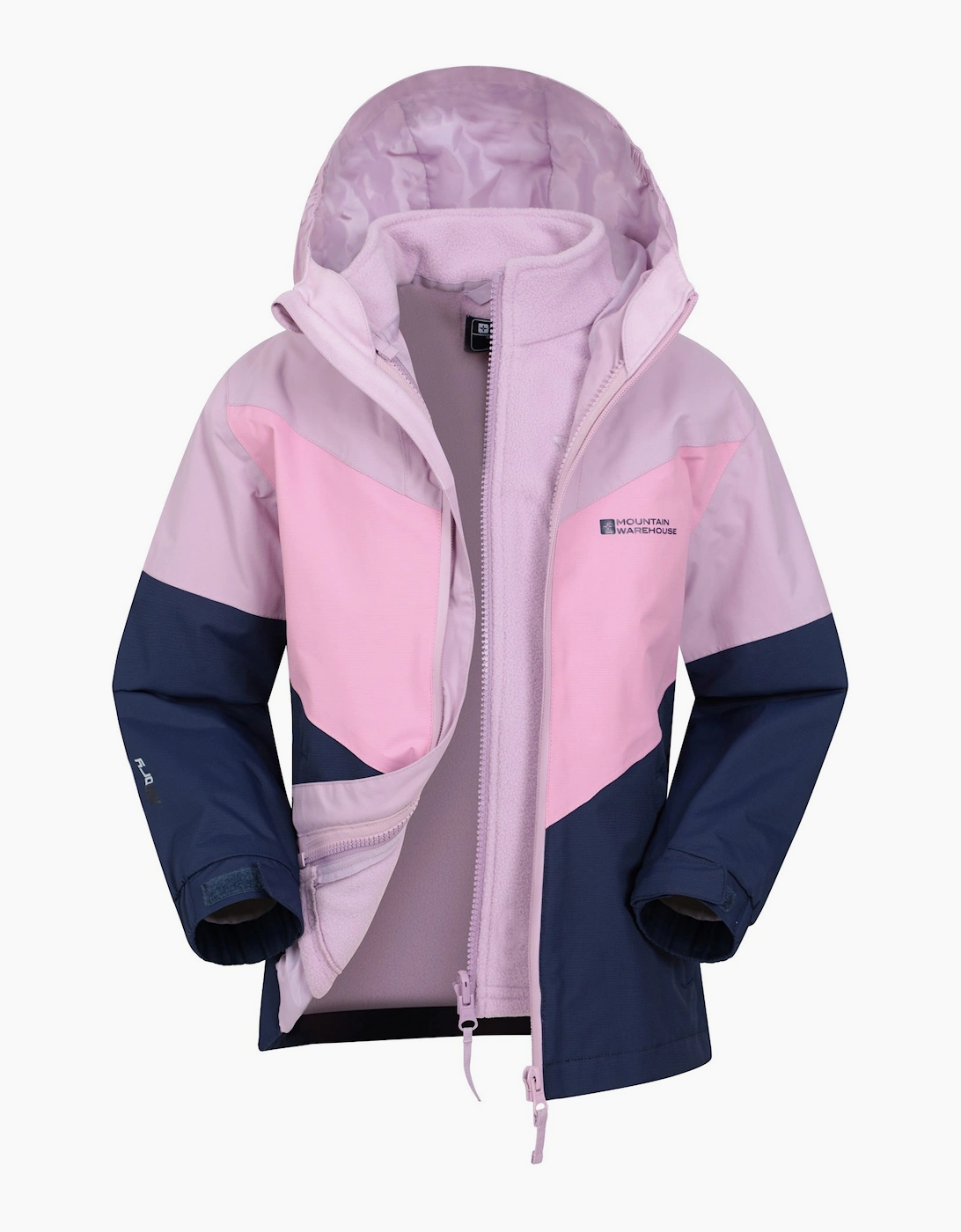 Mountain Warehouse Boys Dark Blue Pink Childrens/ Lightning Ii 3 In 1 Waterproof Jacket - Size: 2 Years/3 Years Kids