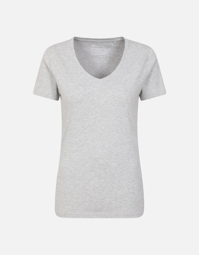 Womens/Ladies Basic Plain V Neck T-Shirt