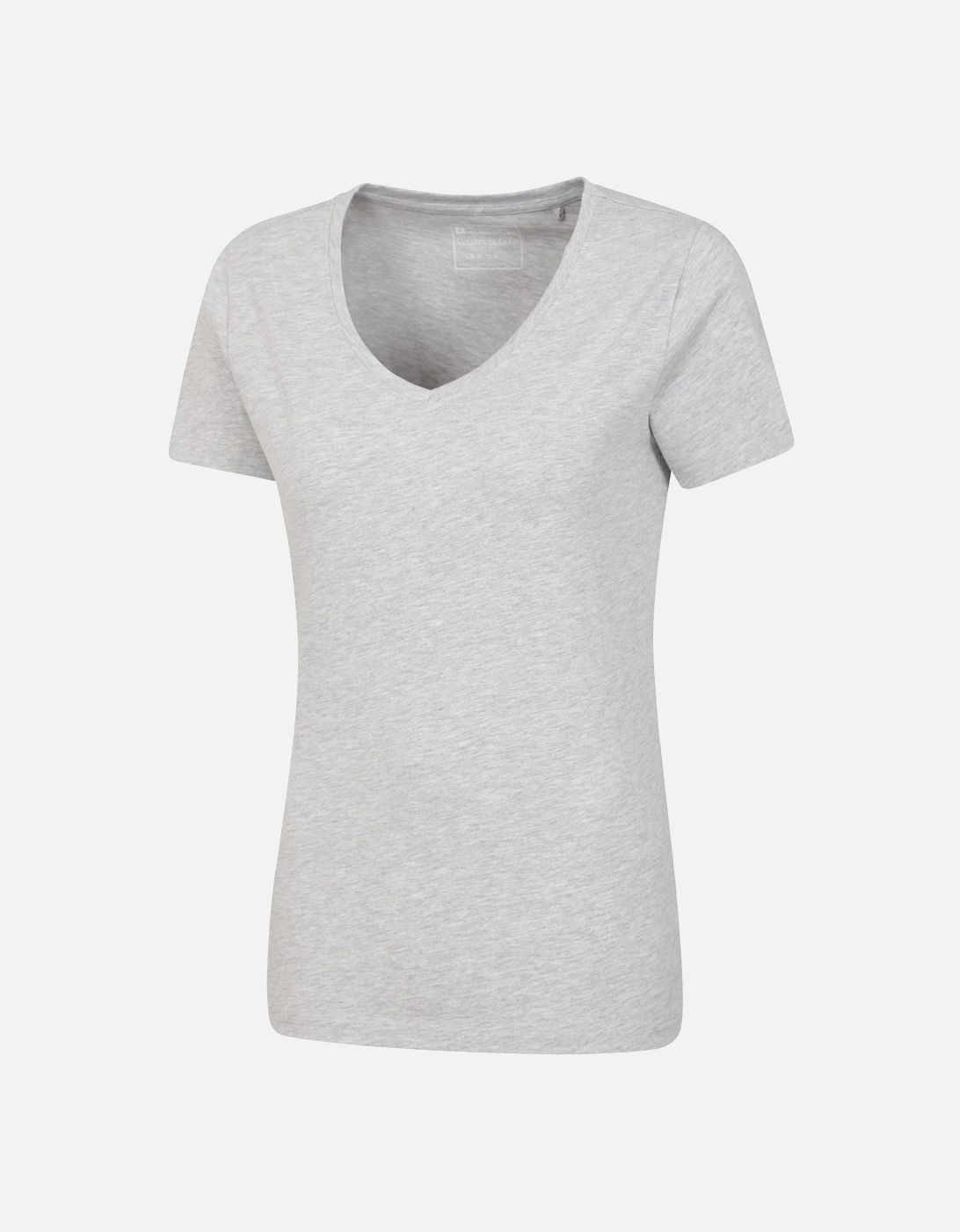 Womens/Ladies Basic Plain V Neck T-Shirt