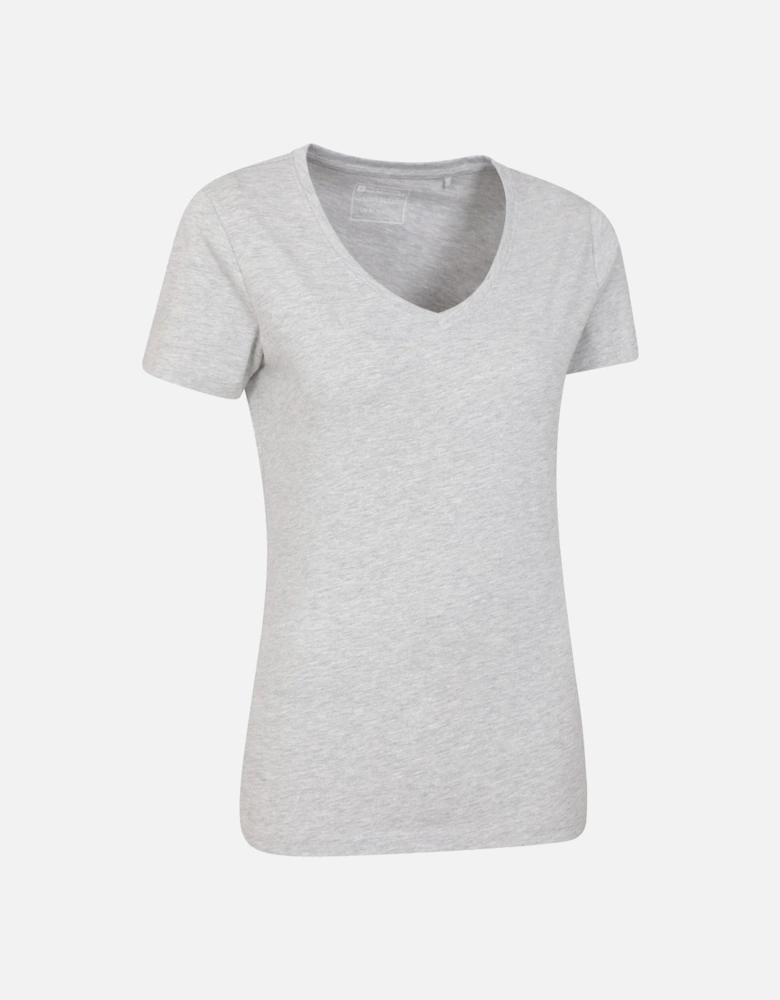 Womens/Ladies Basic Plain V Neck T-Shirt