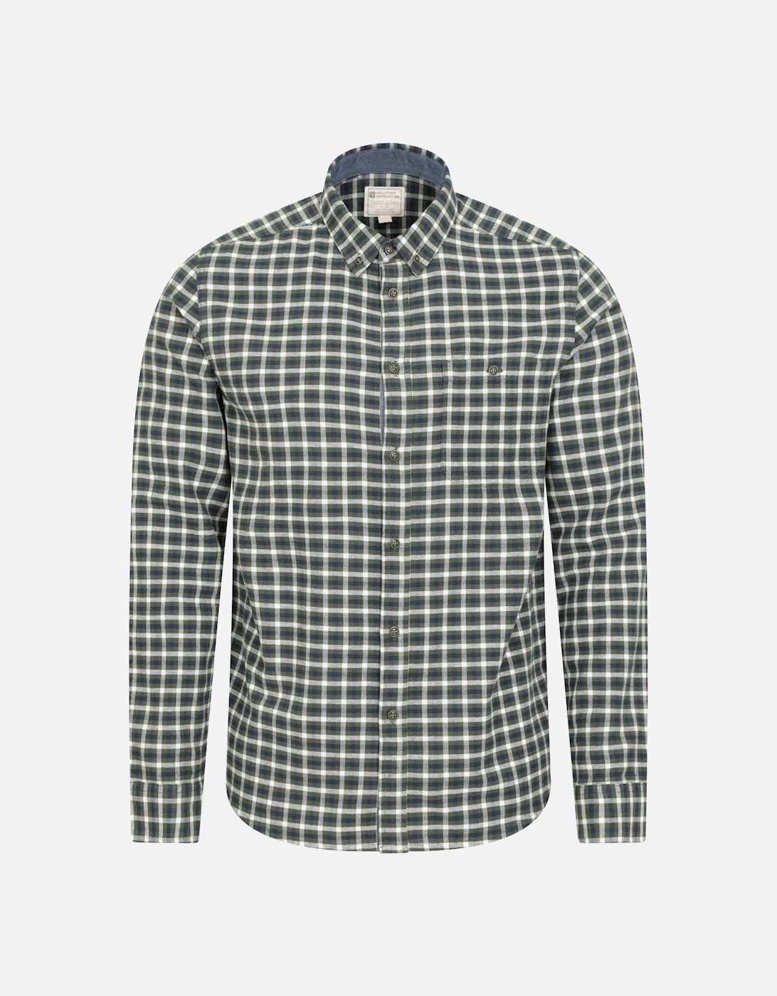 Mens Driftwood Checked Organic Shirt, 6 of 5