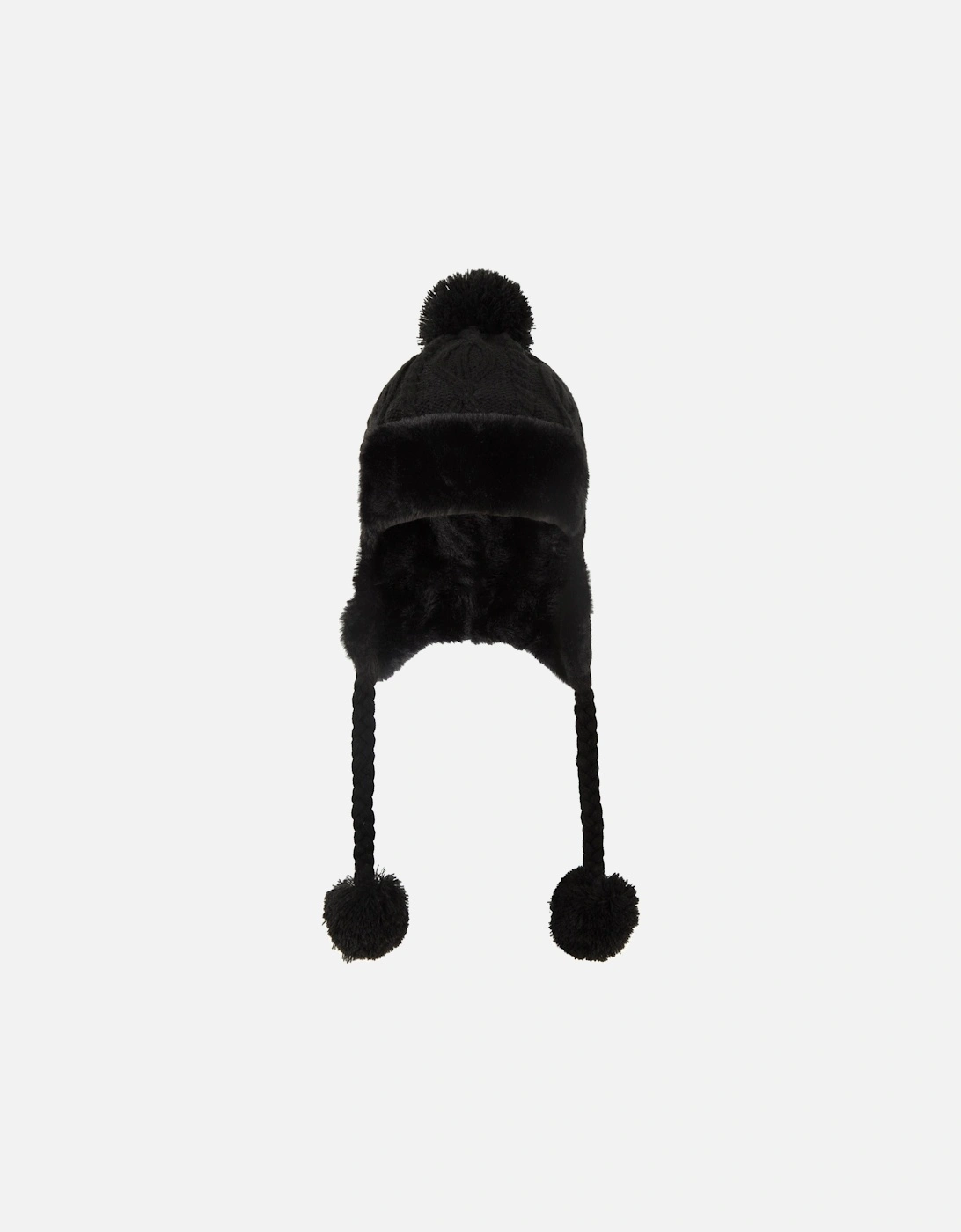 Mountain Warehouse Women's Black Sierra Knitted Thermal Bomber Hat - One Size - 100% Acrylic - Image 2