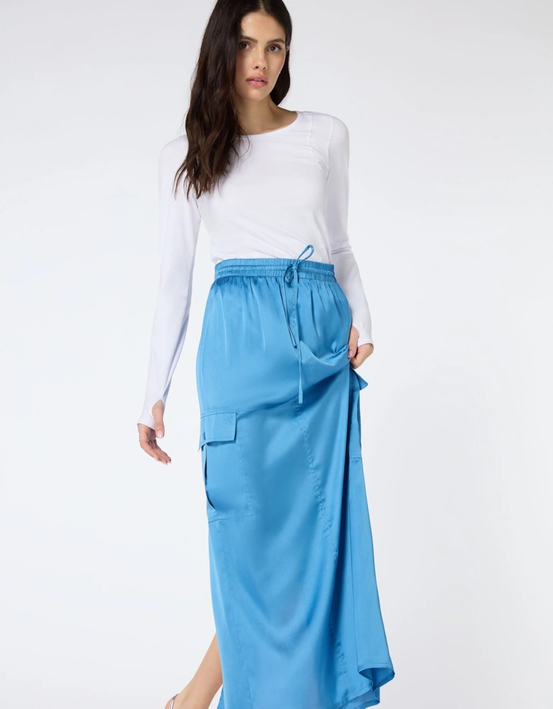 Adalyn Maxi Skirt in Light Blue