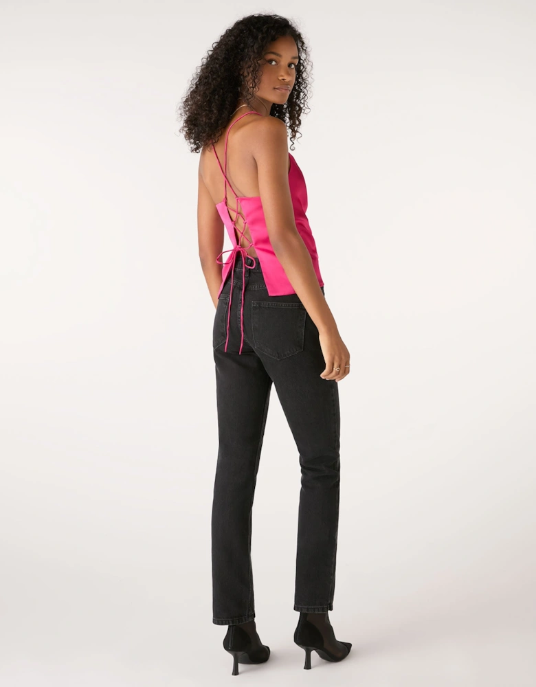 Lila Longline Cami Top in Pink