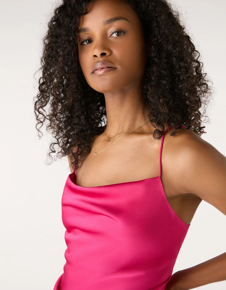 Lila Longline Cami Top in Pink