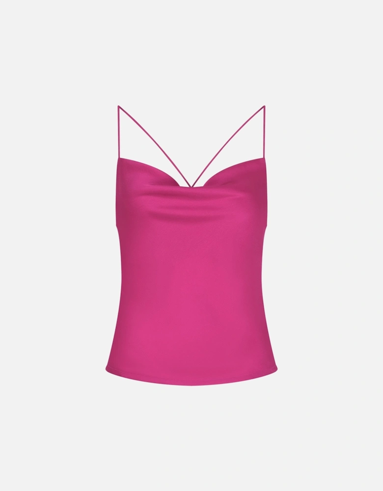 Lila Longline Cami Top in Pink