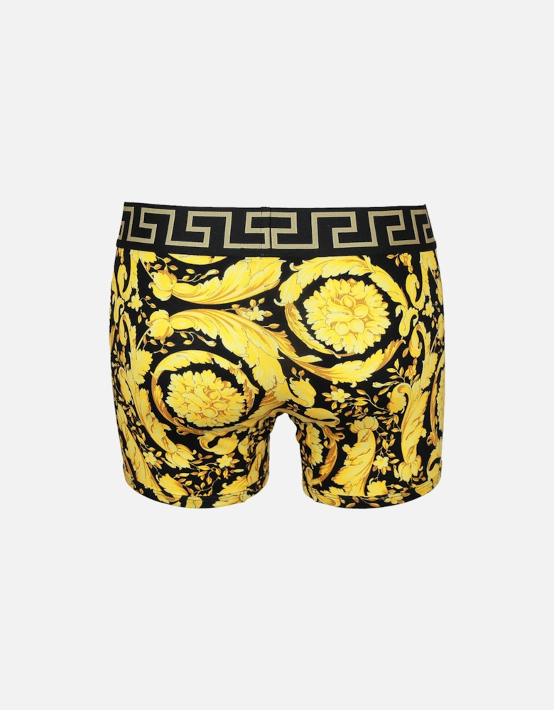 Barocco Print, Greca Boxer Briefs, Black/Gold