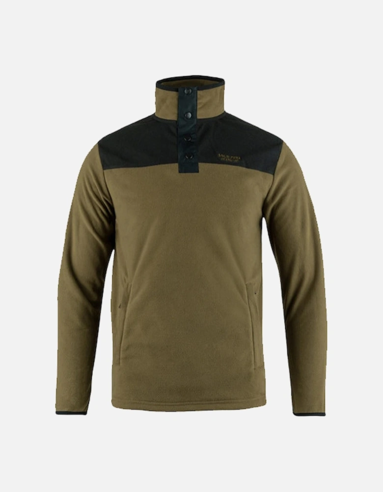 Snap Neck Fleece Top Dark Mustard