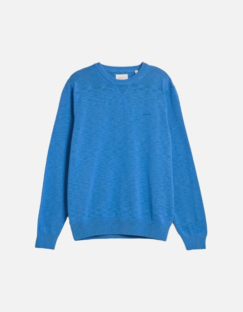 Cotton Flamme C-neck Knitwear Rich Blue