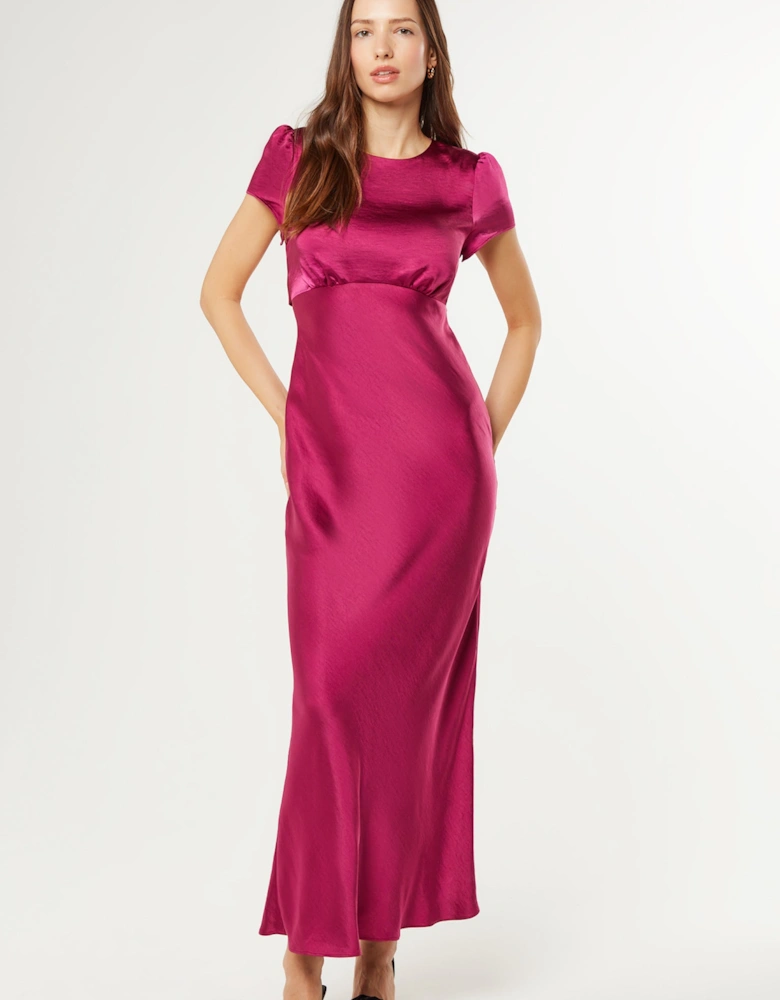 Cornelia Tie Back Maxi Dress in Magenta