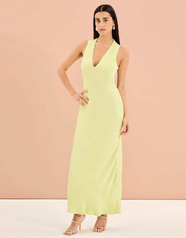 Nova Tie Back Dress in Lime