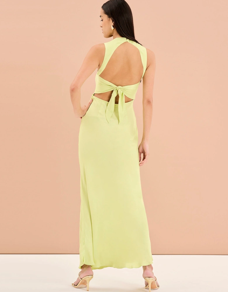 Nova Tie Back Dress in Lime