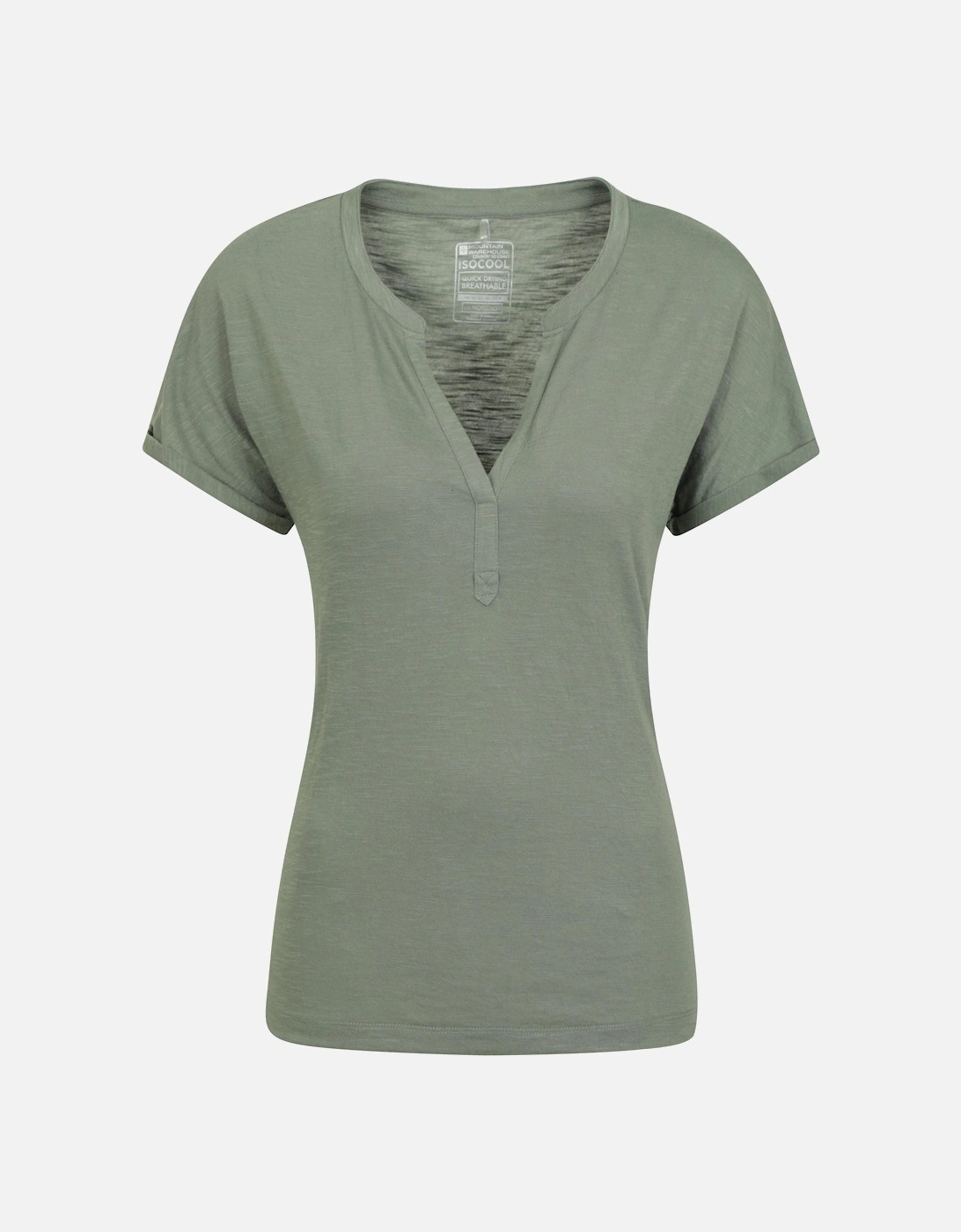 Mountain Warehouse Women's Green / Skye Slub T-Shirt - Size 8