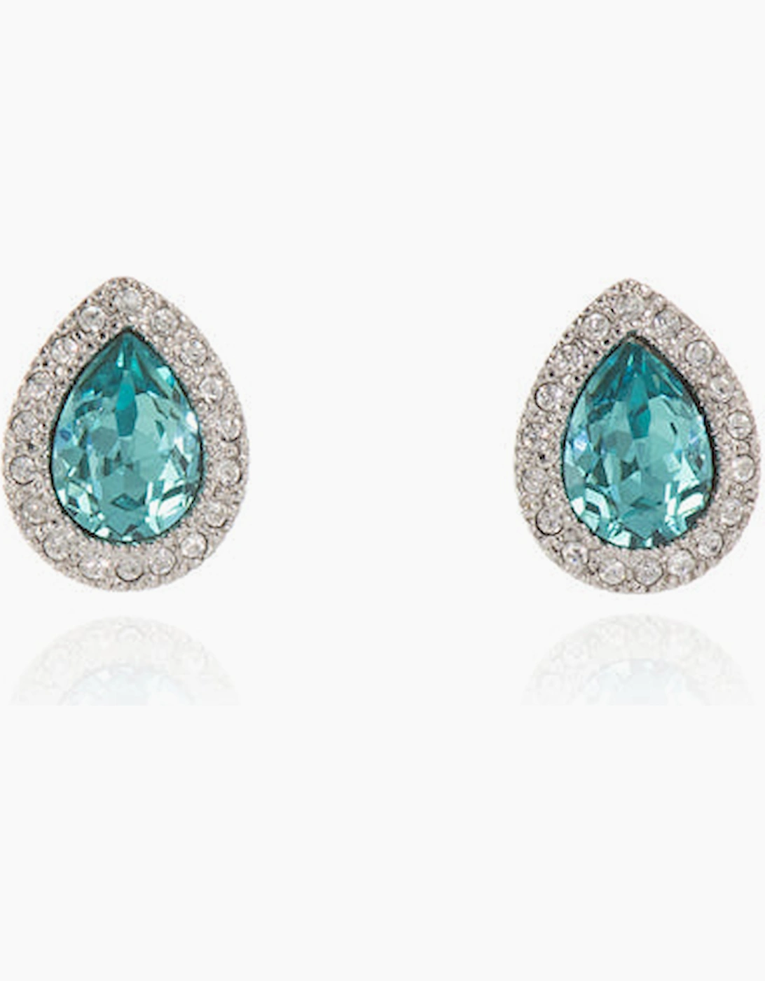 Cachet London Women's Base Metal Silver/Blue Cachet Tone Crystal And Cz Teardrop Earrings - J74188 413229R387 - Image 2