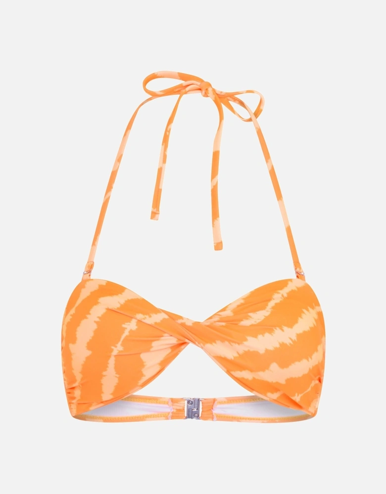 Trixie Orange Tie Dye Twist Front Bikini Top