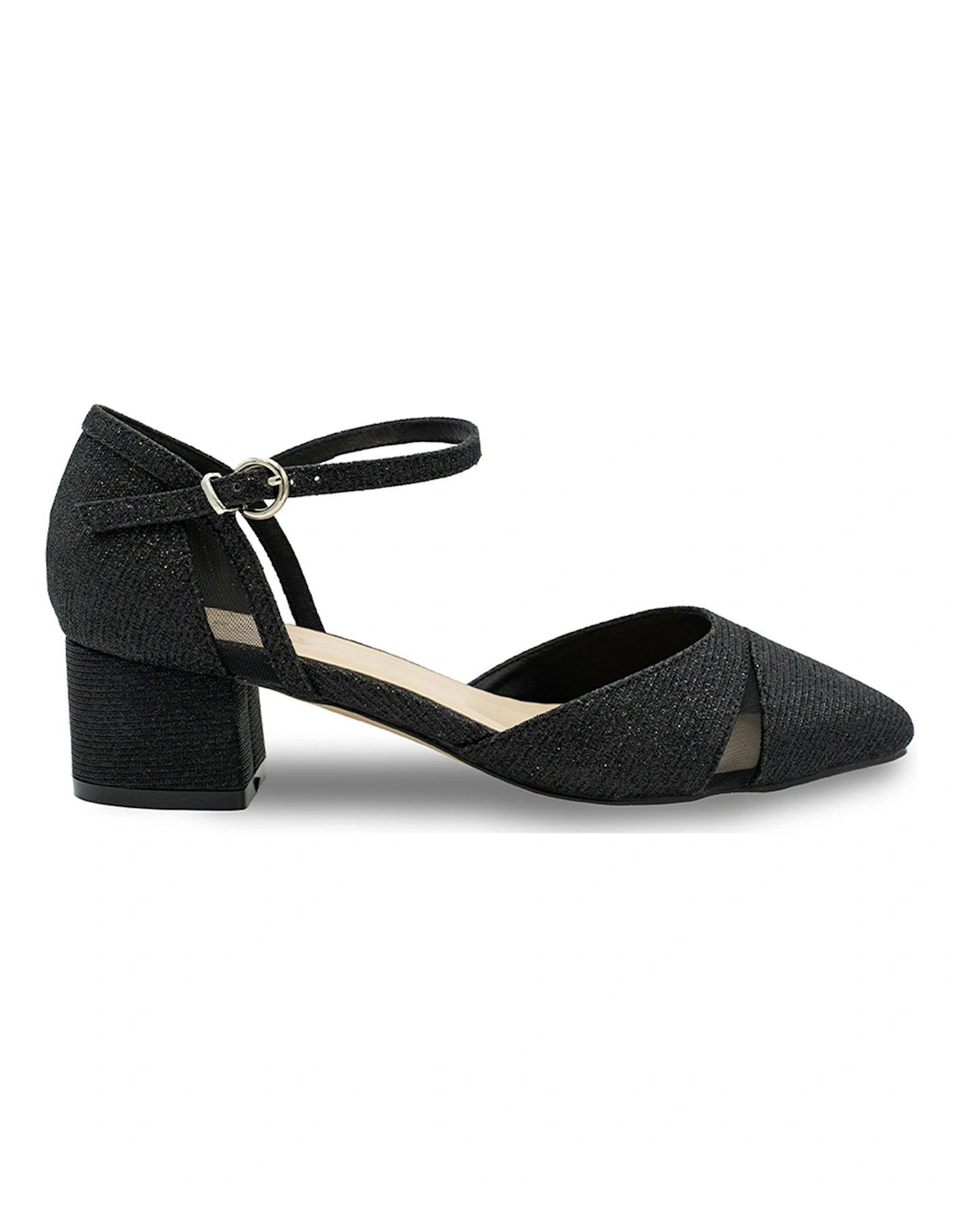 Frankie Glitter Wide Fit Shoe Heel - Black, 2 of 1