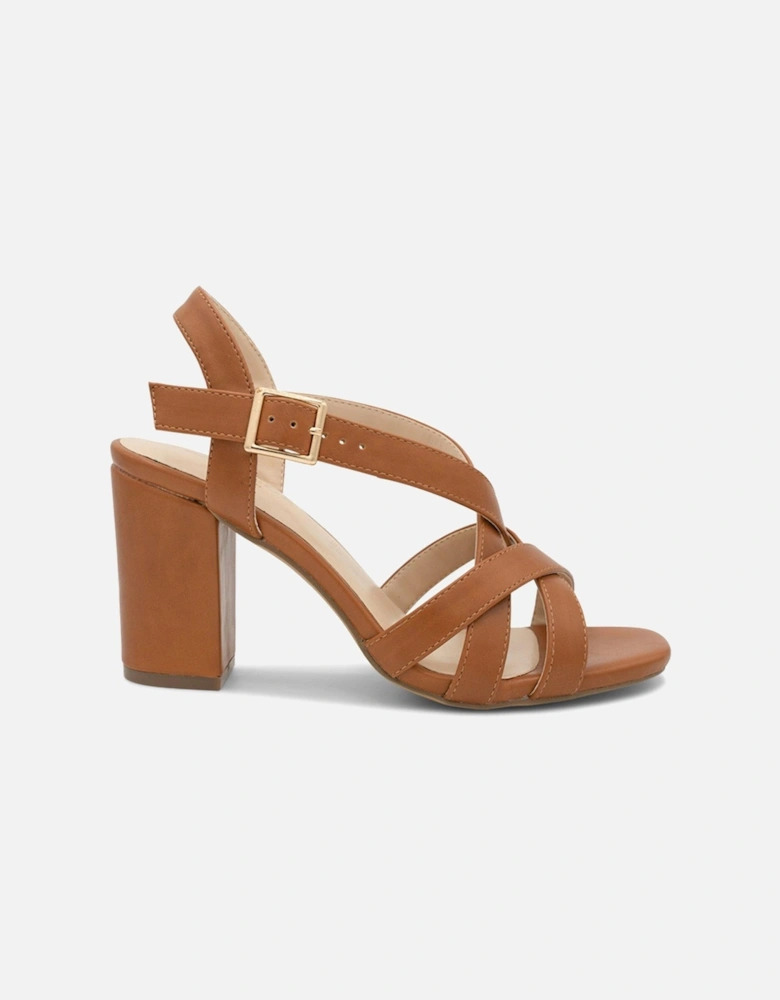 Hilde Faux Leather Wide Fit Sandal Heel